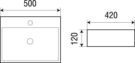 Раковина подвесная WeltWasser WW ELBACH 21735 500х420х120