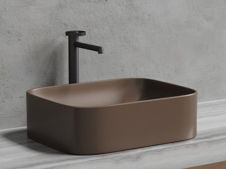 Умывальник чаша накладная прямоугольная Ceramicanova Element 505*380*150мм, темно-коричневый матовый, CN6052MDB