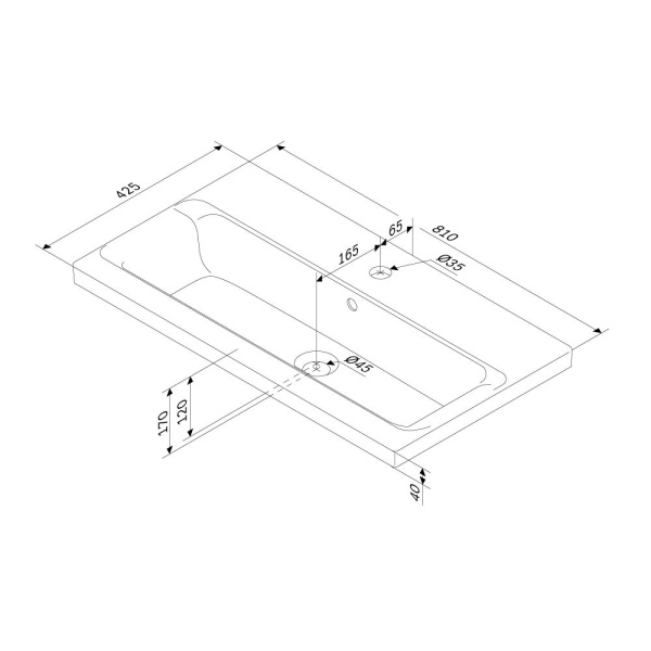 M90WCC0802WG GEM, Раковина мебельная AM.PM, керамическая, 80 см, встроенная, цвет: белый, глянец
