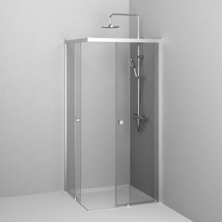 W94G-403-9090-MT Душевое ограждение AM.PM X-Joy Square Slide 90х90, мат хром, прозрачное