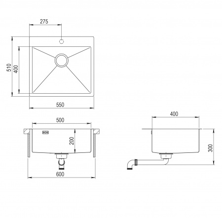 Кухонная мойка AquaSanita Steel AIR 100 N-C