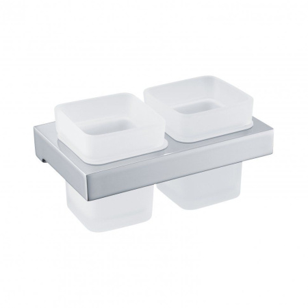 Настенный стакан двойной Grocenberg AC0022 (Хром)