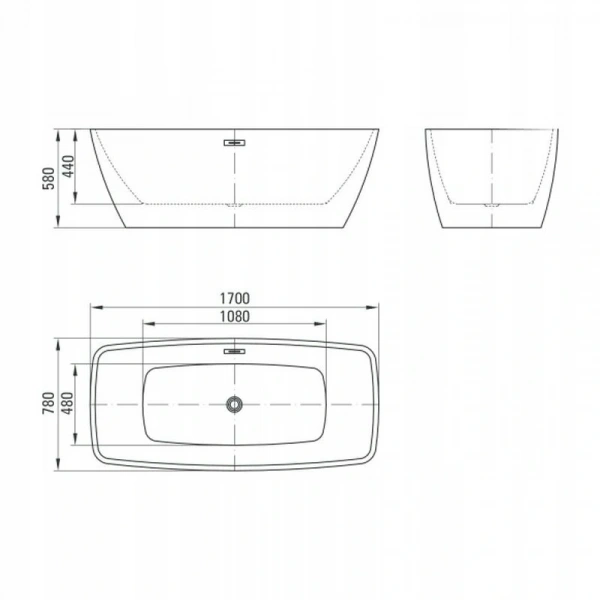 Акриловая ванна Deante Anemon KDM 017W 170x78