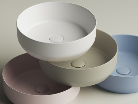 Умывальник чаша накладная круглая Ceramicanova Element 390*390*120мм, Белый матовый, CN6022MW