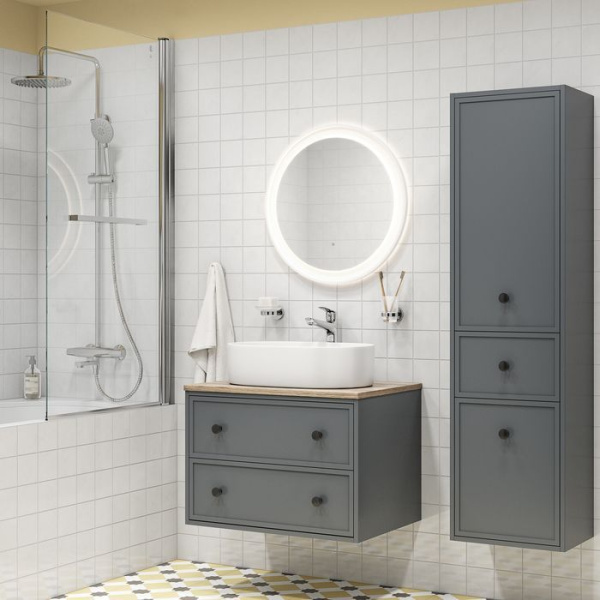 Тумба IDDIS подвесная, со столешницей, 60 см, темно-серый, Torr (TOR60DBi95K)