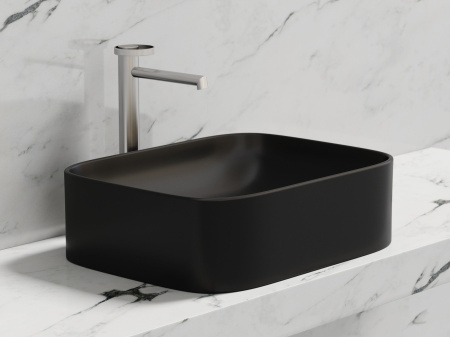 Умывальник чаша накладная прямоугольная Ceramicanova Element 505*380*150мм, черный матовый, CN6052MB