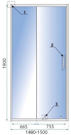 Душевая дверь Rea SLIDE PRO 150 Rea-K5308