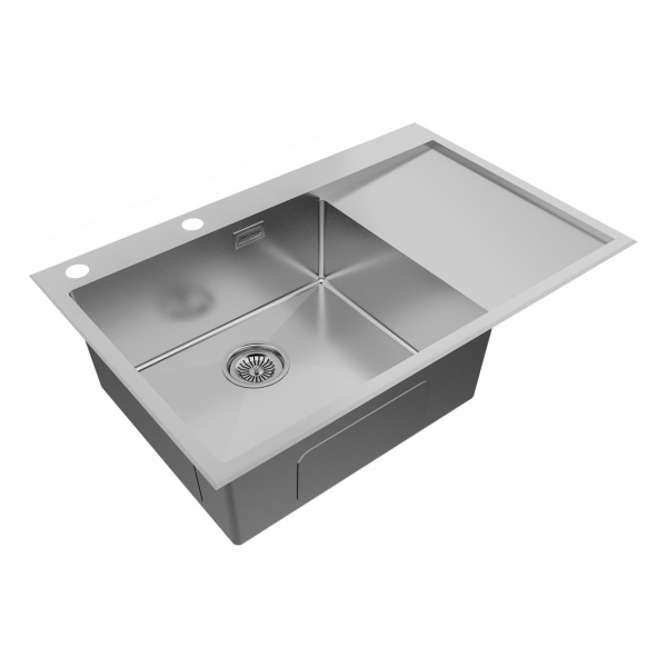 Мойка Paulmark KRONER-EDGE 78F PM777851-BSL 510х780х200 мм, нержавеющая сталь, брашированная нержавеющая сталь