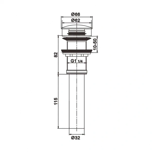 Донный клапан для стеклянной раковины Rose RS11H