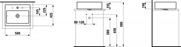 Умывальник Laufen Living City 8114310001081 50x42x14