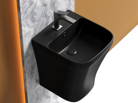 Раковина моноблок подвесная Ceramicanova DION, черный матовый, CN6067MB