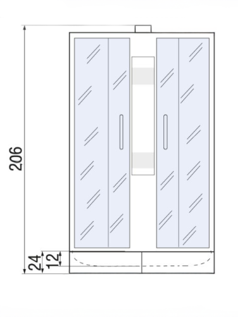 Душевая кабина River NARA Б/К 90/24 MT 900х900х2060мм