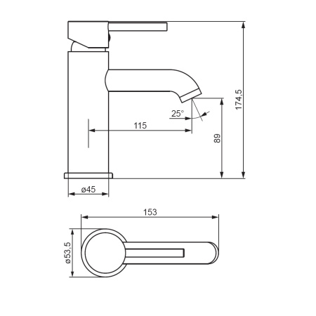 360210000 Scandinavian Pure, Смеситель для умывальника Damixa, хром