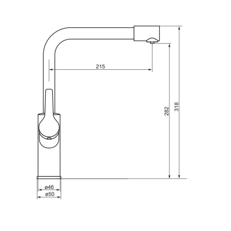710771000 Merkur, Смеситель для кухни Damixa L-излив, с каналом для фильтрованной воды, хром