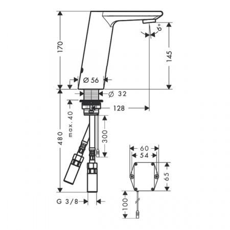 Смеситель для умывальника Hansgrohe Metris S 31100000