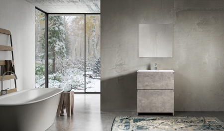 Тумба под умывальник Belux Сидней-Женева напольная 70-02, бетон Чикаго светло-серый