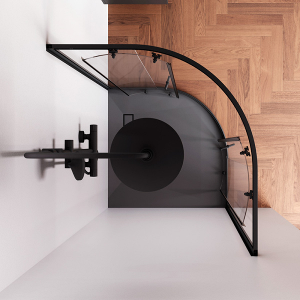 W88G-205-090BT64 X-Joy Twin Slide,  Душевое ограждение AM.PM без  поддона, 90x90, профиль черный