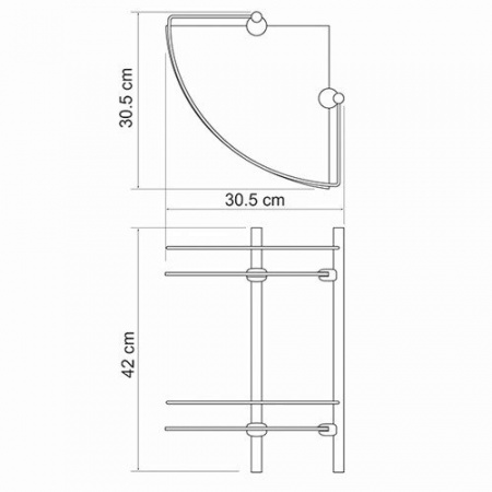 Полка стеклянная двойная WasserKRAFT K-3122