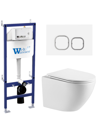 Комплект инсталляции с унитазом Weltwasser BAMBERG 460 + MERZBACH 043 MT-WT + BAMBERG WT