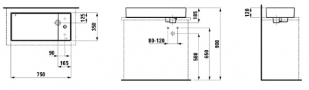 Умывальник Laufen Kartell by laufen 8123320201121 75x35x12