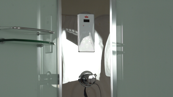 Душевая кабина Timo Comfort T-8809 Fabric Glass  90*90*220+турецкая баня хамам+стульчик прозрачный