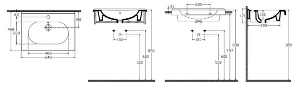 Раковина ISVEA Sentimenti накладная 650*465*170 1 цвет белый 10SM50065SV