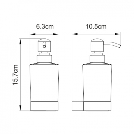 Комплект аксессуаров для ванной комнаты WasserKRAFT Sauer (дозатор, крючок, полка)