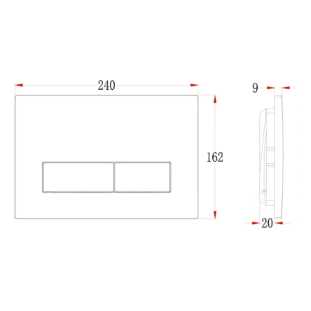 Кнопка смыва Veconi FLUSH V1, FLV1-G, 240х162х9, пластик, золото брашинг