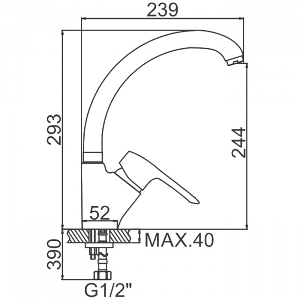 Смеситель для мойки Ledeme H25 L4125