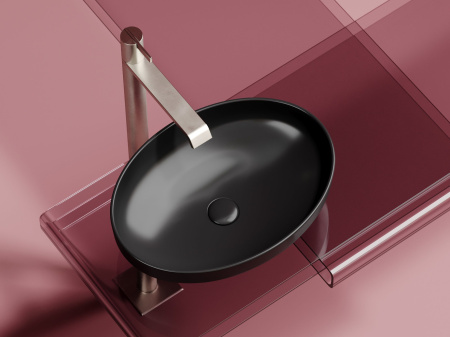 Умывальник чаша накладная овальная Ceramicanova Element 502*363*145мм, черный матовый, CN6056MB