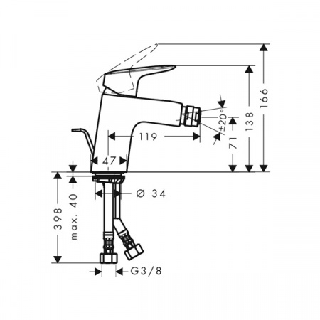 Смеситель для биде Hansgrohe Logis 71204000