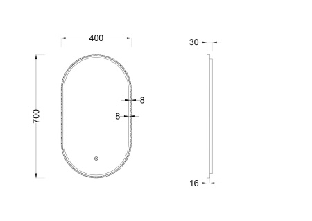 Зеркало с подсветкой Roxen Grown 510200-70B 400x700