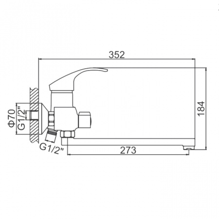 Смеситель для ванны Ledeme H21 L2221