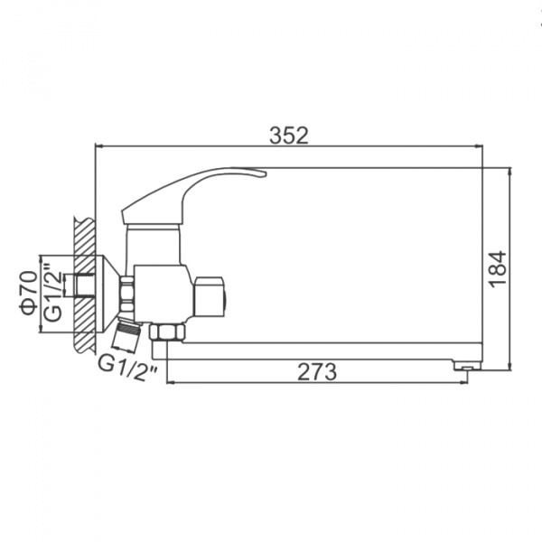 Смеситель для ванны Ledeme H21 L2221