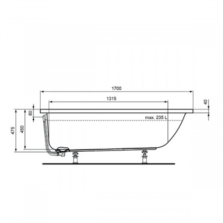 Акриловая ванна Ideal Standard Connect Air 170х75 E106401