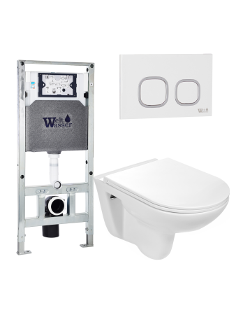 Унитаз с инсталляцией WeltWasser AMBERG 506 ST + BAARBACH 004 GL-WT + AMBERG RD-WT