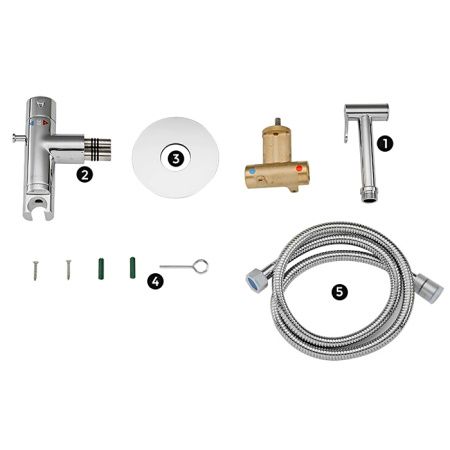 Термостатический смеситель с гигиеническим душем Gappo G7290