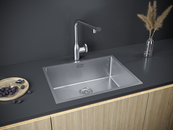 Мойка Paulmark NEXT 58 UNI PM215844-BS 440х580х200 мм, нержавеющая сталь, нержавеющая сталь