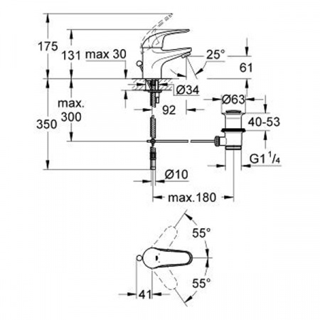 Смеситель для умывальника Grohe Euroeco 23262000