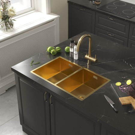 Кухонная мойка Reflexion Garda RX2170GD брашированное золото