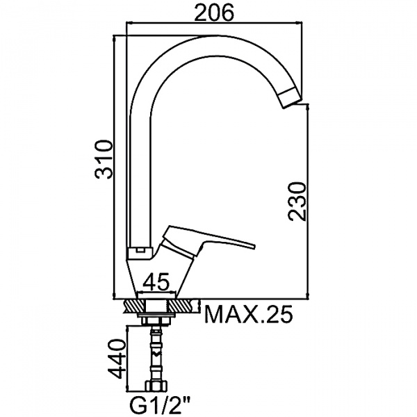 Смеситель для мойки Ledeme H53 L5953-2