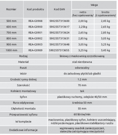 Трап для душа Rea 2in1 PRO 60 Поворотный REA-G0900