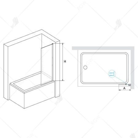 Шторка на ванну RGW SC-056 351105630-11 прозрачное стекло, хром