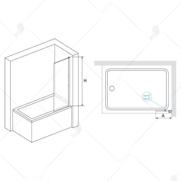 Шторка на ванну RGW SC-056 351105650-11 прозрачное стекло, хром