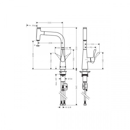 Смеситель для мойки Hansgrohe Metris Select 14857800