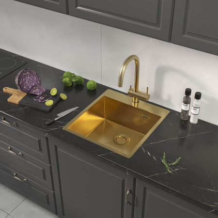 Кухонная мойка Reflexion Iseo RX2246GD брашированное золото