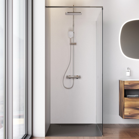 W84WI-120-F1-MTE Душевая перегородка AM.PM Func 120x200, стекло прозр. 8 мм + покрытие, профиль мат хром