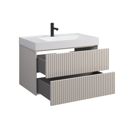 Тумба под умывальник Belux подвесная Сиртаки 85-02, Светлый Миндаль матовый