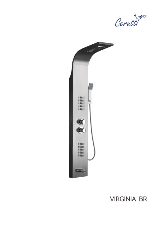 Панель VIRGINIA BR душевая из нержавеющей стали с форсунками Ceruttispa CT9983, цвет матовая нержавеющая сталь