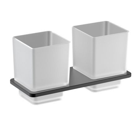 Стакан для ванной комнаты двойной Timo Selene 43034/03, черный